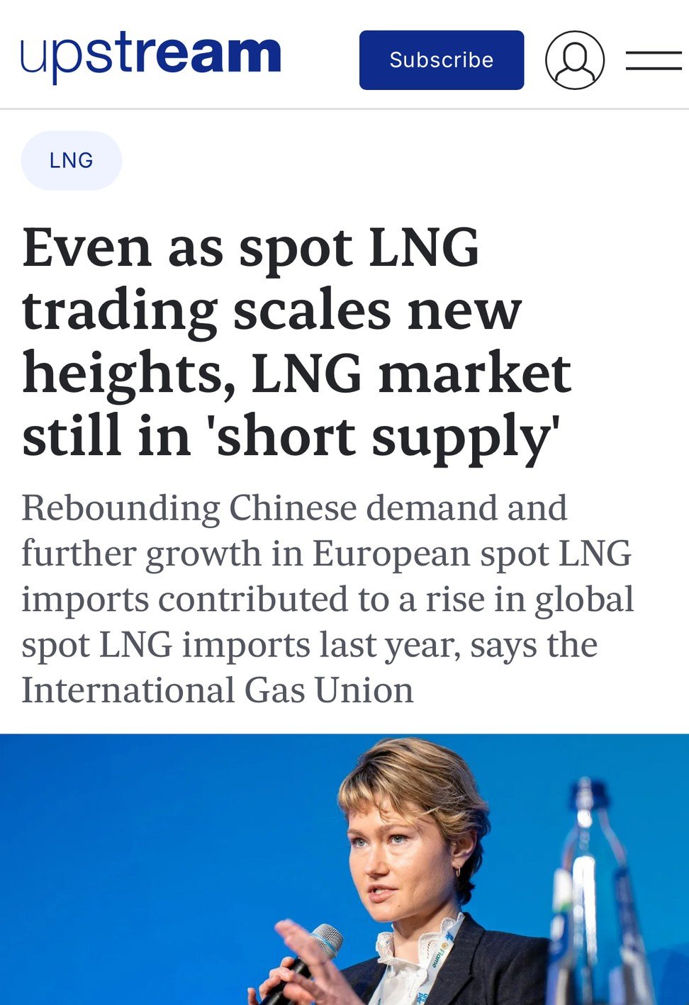 Upstream front page coverage